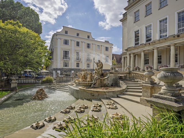 The Neptune Fountain on The Promenade, Cheltenham, Gloucestershire, UK